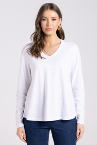 Two T's V Neck Long Sleeve Top