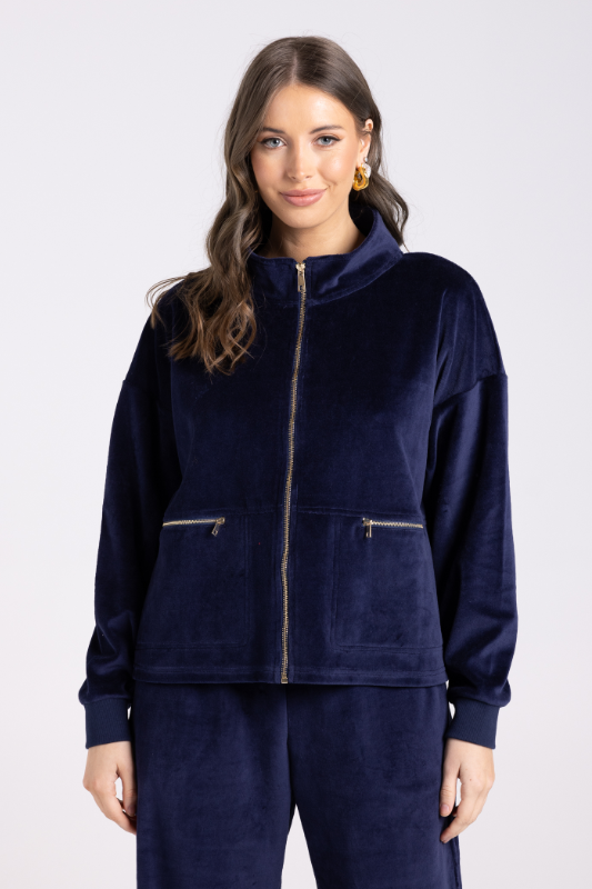 Two T's Velour Jacket | French Navy