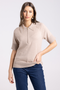 Two T's Zip Knit Polo | Biscotti