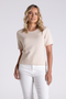 Two T's Boucle Knitted Top in Natural 