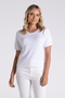 Two T's Boucle Knitted Top in White