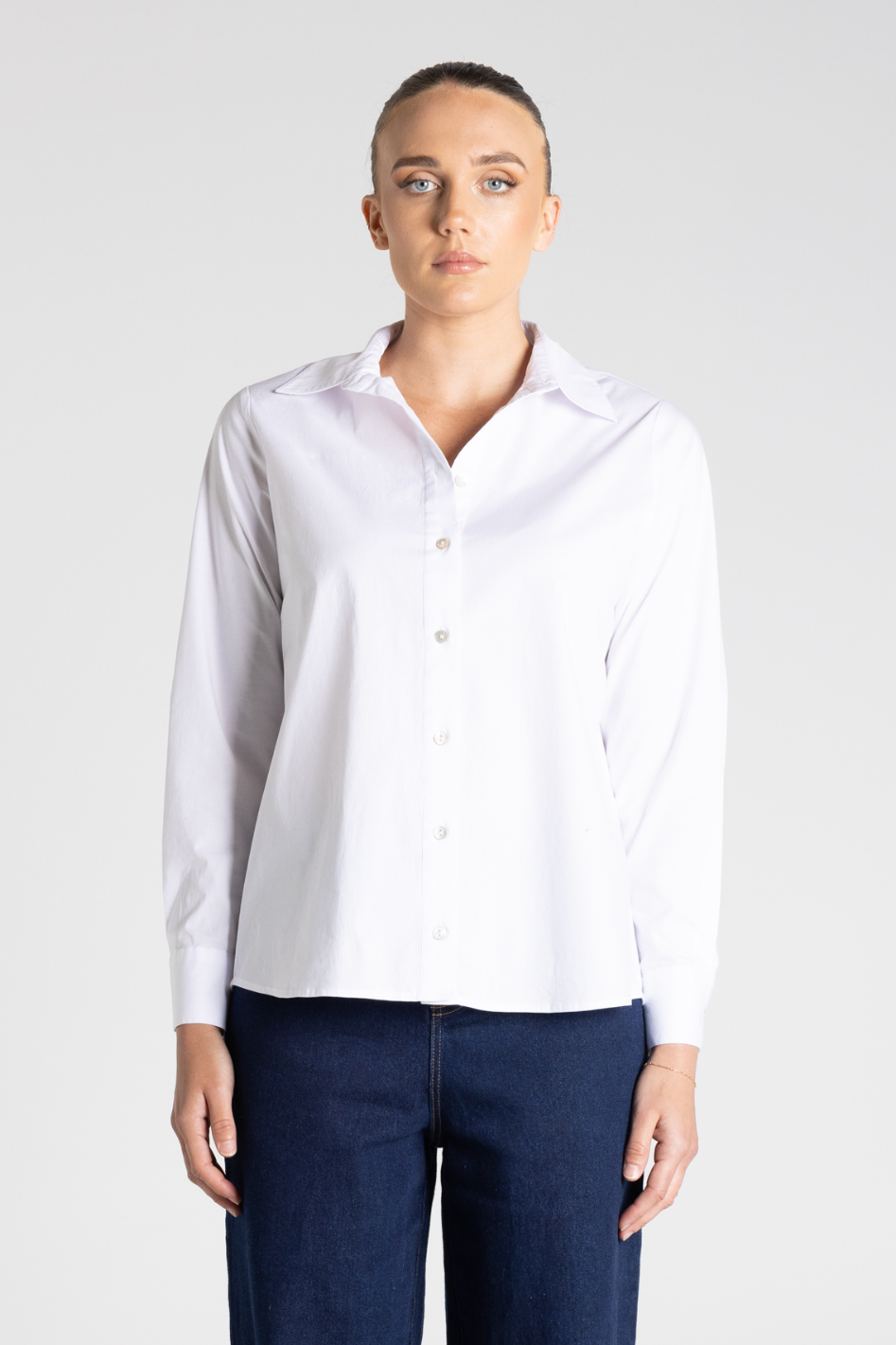 Two T's Classic Cotton Shirt in White