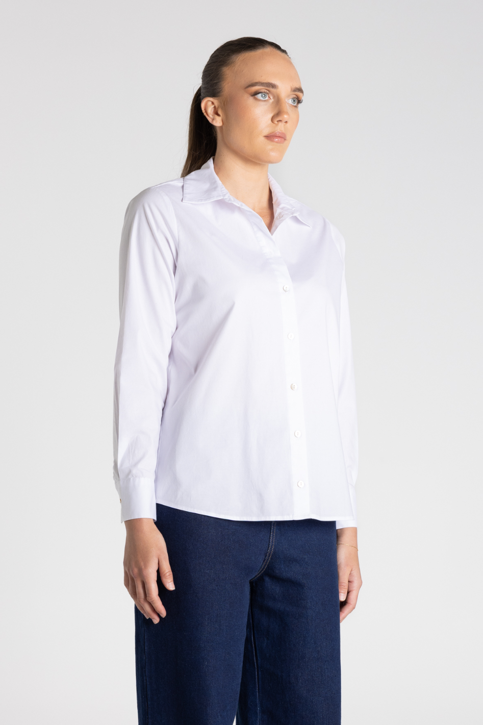 Two T's Classic Cotton Shirt in White