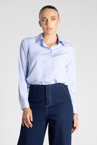 Two T's Classic Stripe Shirt | White Blue Stripe | 3399