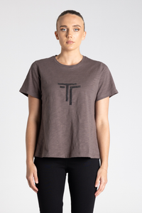 Two T's Crew Neck T-Shirt with Sequin Logo | Slate | 3349