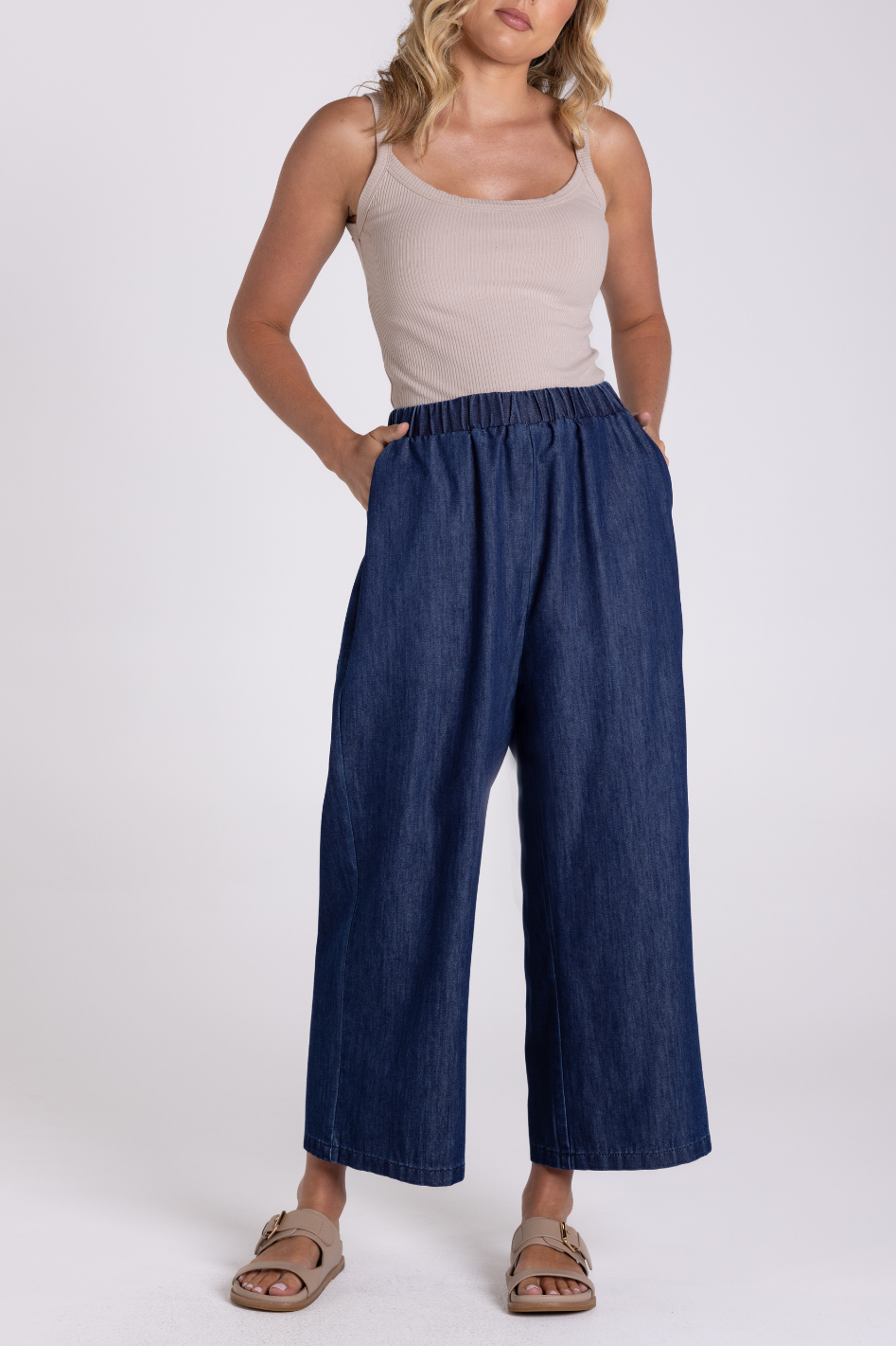 Two T's Denim 3/4 Culotte | Dark Denim | 3192