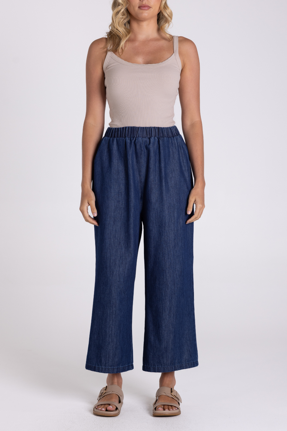 Two T's Denim 3/4 Culotte | Dark Denim | 3192
