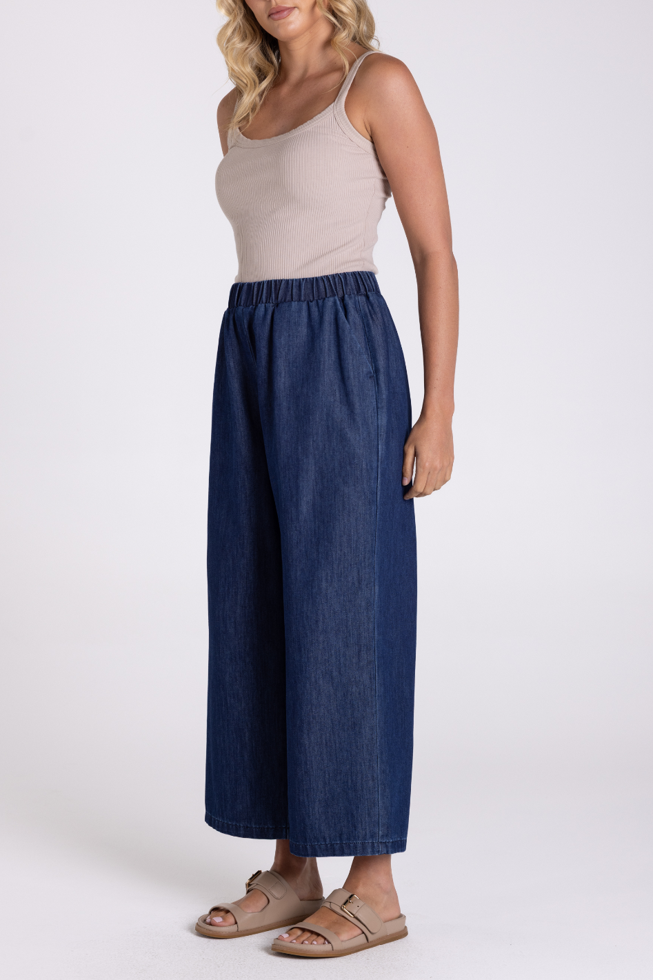 Two T's Denim 3/4 Culotte | Dark Denim | 3192