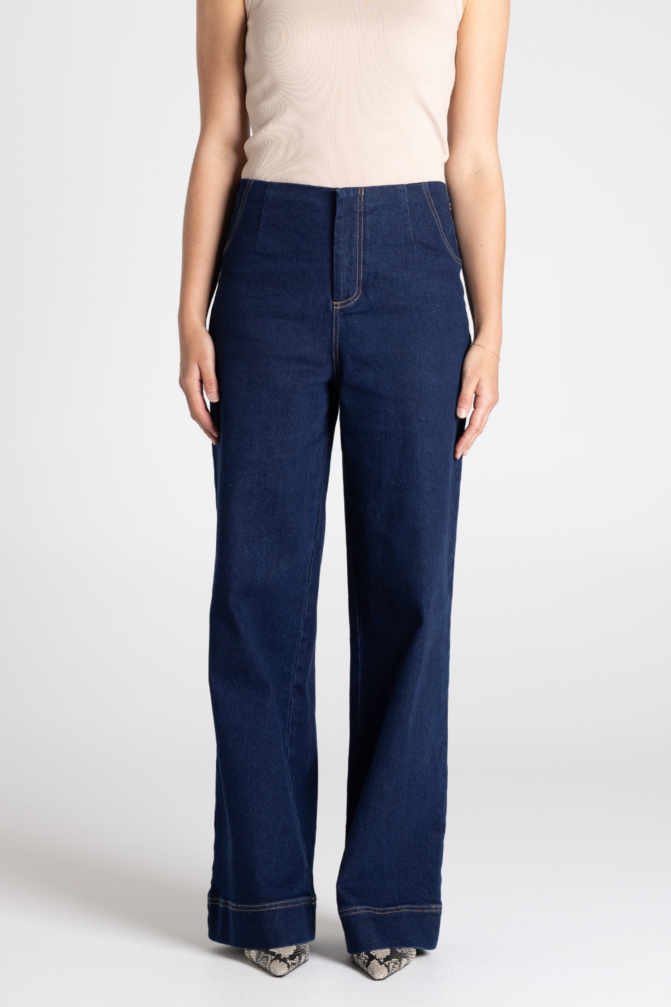 Two T's Denim Boot Leg Jean in Dark Denim