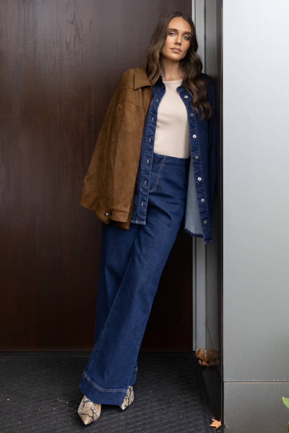 Two T's Denim Boot Leg Jean in Dark Denim