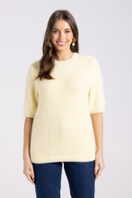Load image into Gallery viewer, Two T&#39;s Fluffy Short Sleeve Crew Knit | Sunshine
