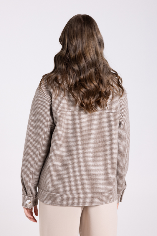 Two T's Houndstooth Shacket | Espresso Check