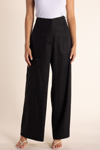 Load image into Gallery viewer, Two T&#39;s Linen Mix Wide Leg Pant in Black
