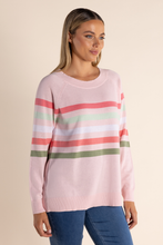 Load image into Gallery viewer, Two T&#39;s Multi Stripe Knit in Ice Pink
