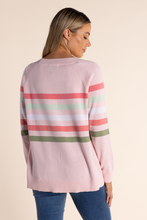 Load image into Gallery viewer, Two T&#39;s Multi Stripe Knit in Ice Pink
