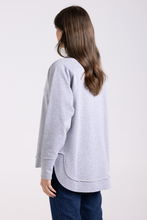 Load image into Gallery viewer, Two T&#39;s Scoop Hem Sweat with Sequins | Grey Marle
