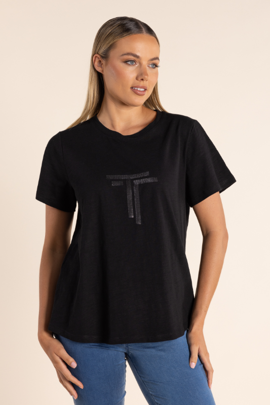 Two T's Logo Sequin Crew T-Shirt S24