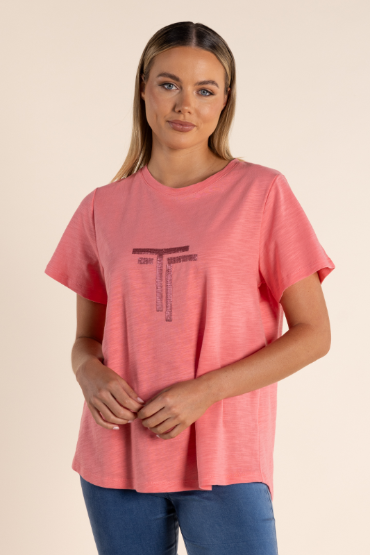 Two T's Logo Sequin Crew T-Shirt S24