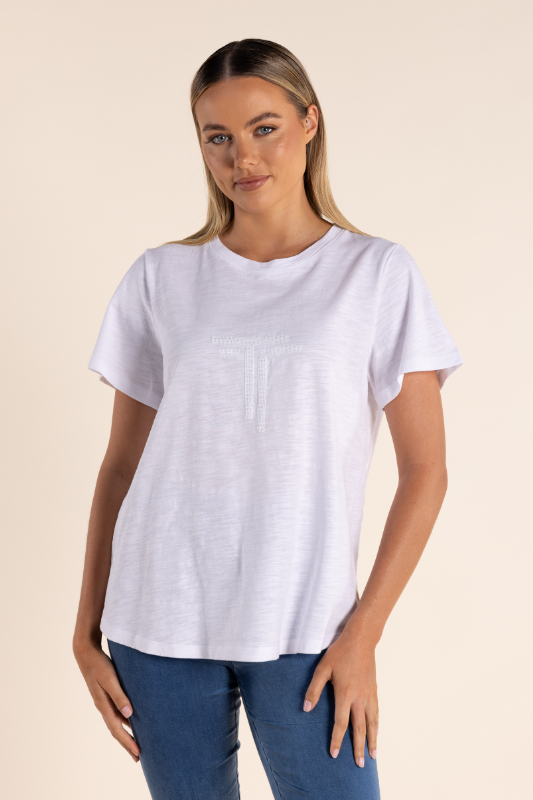 Two T's Logo Sequin Crew T-Shirt S24