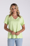 Two T's V Neck T-Shirt | Lime | 3118