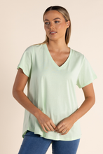 Load image into Gallery viewer, Two T&#39;s V Neck T-Shirt in Soft Green
