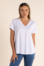 Load image into Gallery viewer, Two T&#39;s V Neck T-Shirt in White
