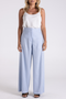 Two T's Linen Viscose Wide Leg Pant in Ice Blue