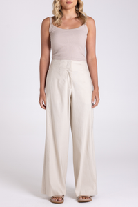 Two T's Linen Viscose Wide Leg Pant | Natural | 3190