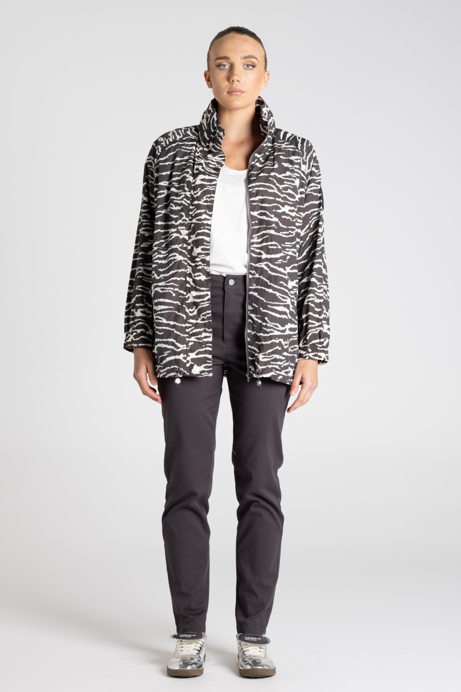 Two T's Zebra Print Spray Jacket 