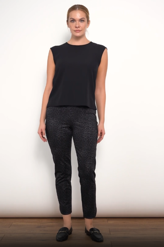 Up! Amur Petal-Slit Ponte Ankle Pant | 68268UP