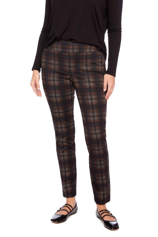 Up! Ballina Plaid Full Length Ponte Pant | 68238UP