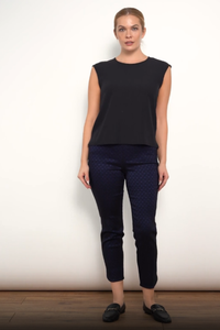 Up! Blaze Petal-Slit Techno Ankle Pant | Blue/Black | 68230UP