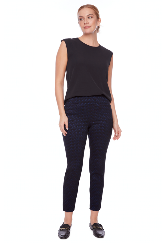 Up! Blaze Petal-Slit Techno Ankle Pant | Blue/Black | 68230UP