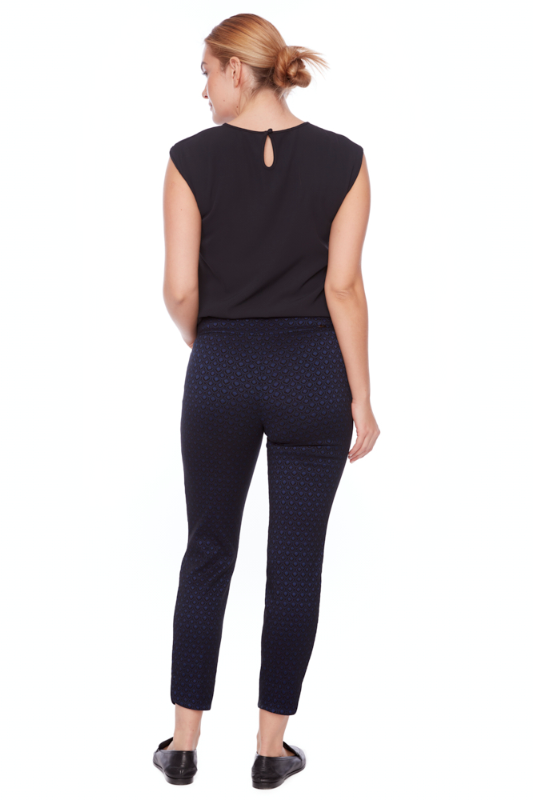 Up! Blaze Petal-Slit Techno Ankle Pant | Blue/Black | 68230UP