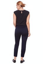 Load image into Gallery viewer, Up! Blaze Petal-Slit Techno Ankle Pant | Blue/Black | 68230UP
