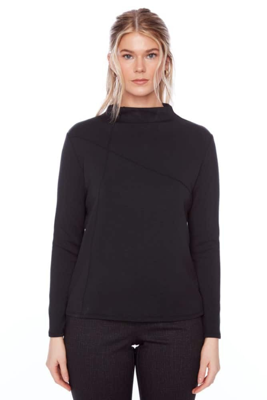 Up! Butter Turtleneck Top | Black | 30348UP