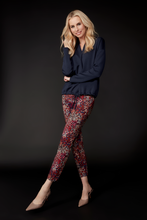 Load image into Gallery viewer, Up! Cranberry Petal-Slit Techno Ankle Pant | 68277UP
