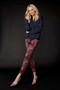 Up! Cranberry Petal-Slit Techno Ankle Pant | 68277UP