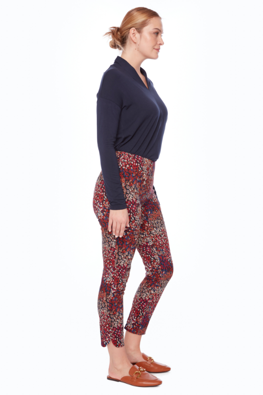 Up! Cranberry Petal-Slit Techno Ankle Pant | 68277UP
