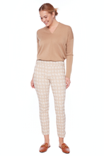 Load image into Gallery viewer, Up! Ecru Plaid Techno Ankle Pant | Ecru | 68234UP
