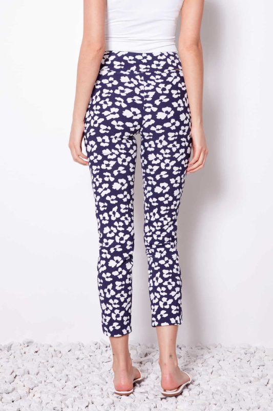 Up! Petal-Slit Ankle Pant 28inch | Florist Petal Print | 68422