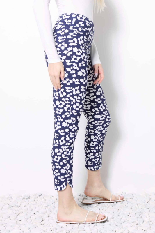 Up! Petal-Slit Ankle Pant 28inch | Florist Petal Print | 68422