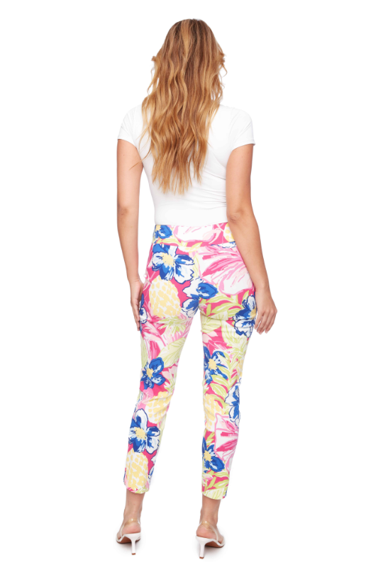 Up! Petal-Slit Ankle Pant 28inch | Maui Print | 68475