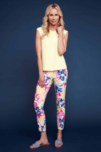 Up! Petal-Slit Ankle Pant 28inch | Maui Print | 68475