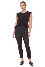 Load image into Gallery viewer, Up! Petal Slit Techno Ankle Pant | Black/Grey Check | 65027aUP
