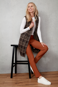 Up! Precision Ponte Full Length Slim Pant | Caramel | 67927UP