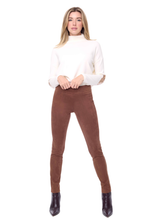 Load image into Gallery viewer, Up! Vegan Suede Slim Full-Length Pant in Tobacco
