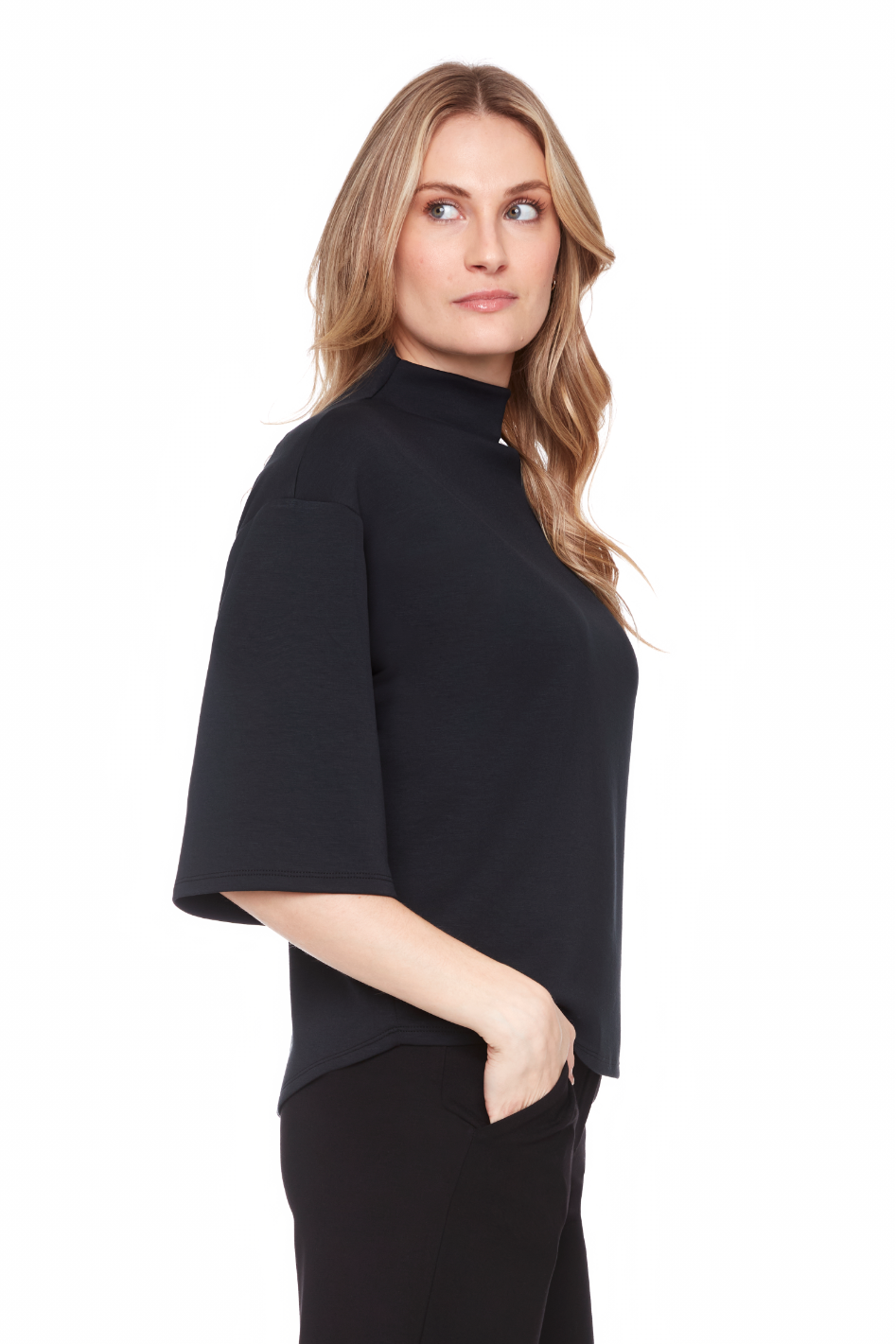 Up! Butter Short Sleeve Top in Black