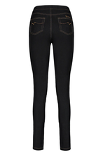 Load image into Gallery viewer, Vassalli Skinny Leg Full Length Denim Pull On Pant in Black
