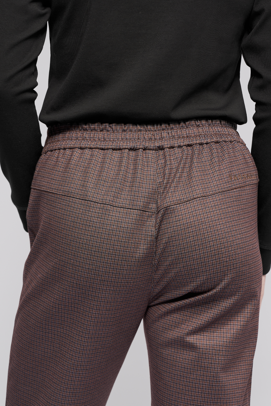 Vassalli Brooklyn Pant in Chocolate Check